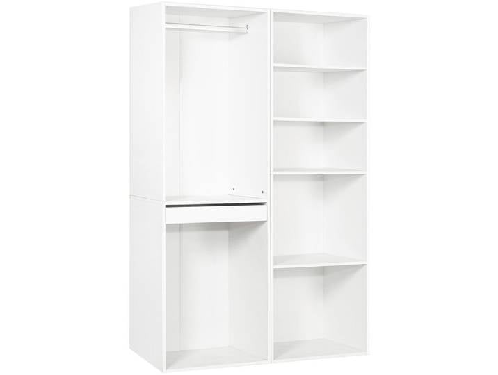 Kit dressing modulable avec penderie, porte-pantalons et 5 étagères Opéra - 2 éléments - Blanc