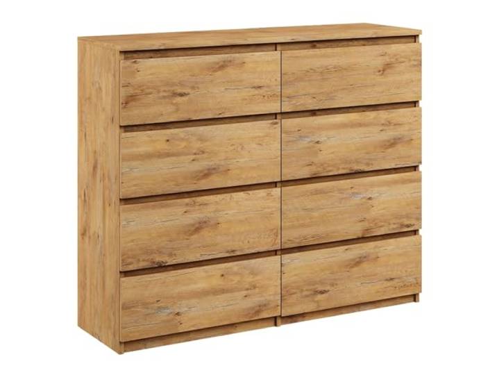 roe furniture Kommode 8 Schubladen, 120 cm Breit, 118,6x35x98,7 cm Für Schlafzimmer, Wohnzimmer, Flur, Modern, Grifflose Front