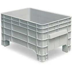 BRB Palettenbox mit 4 Füßen, LxBxH 1030x630x555 mm, 215 l, Boden/Wände geschlossen