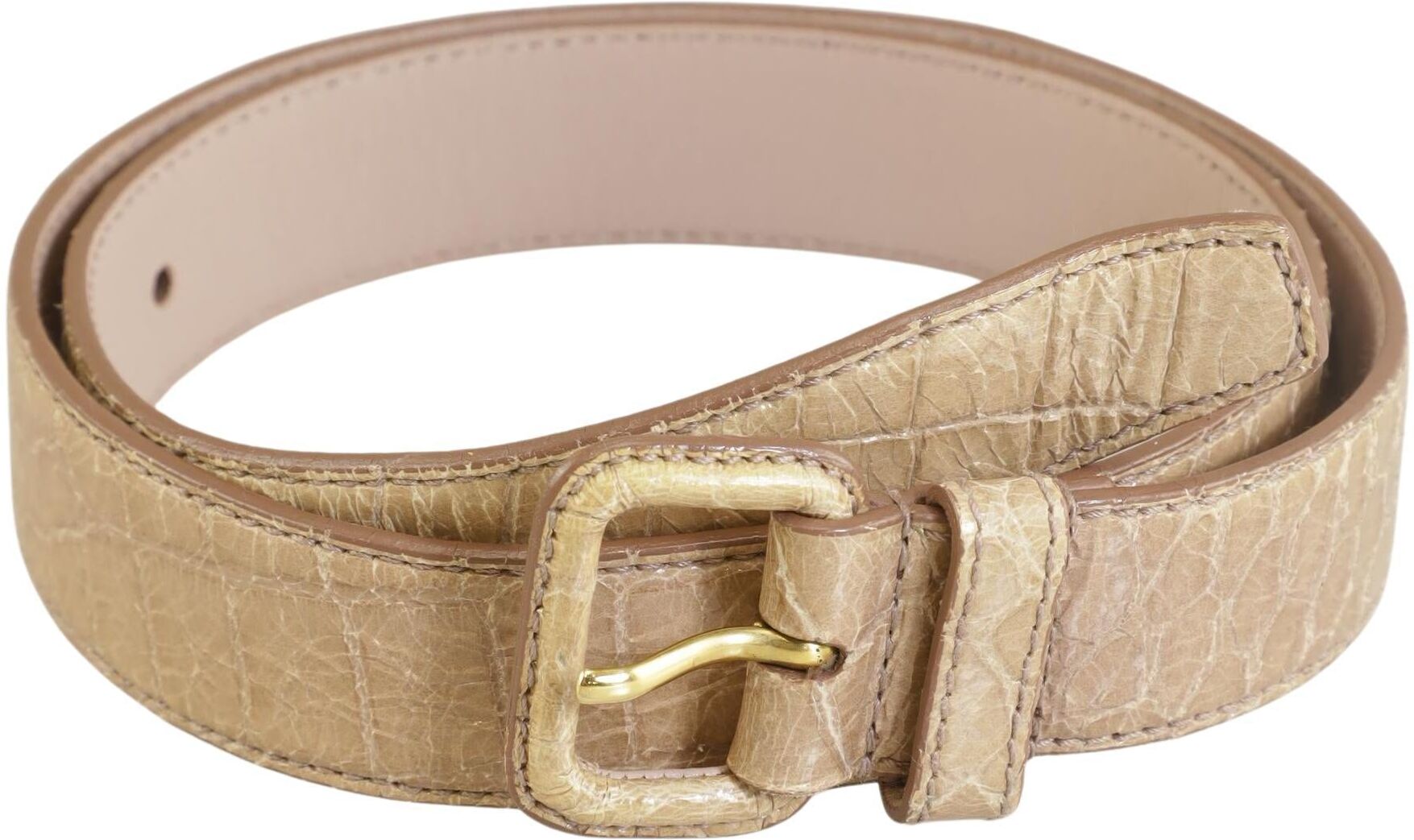 Miu Miu Damen Gürtel, Beige, Gr. 75, kein / Etikett - Second Hand