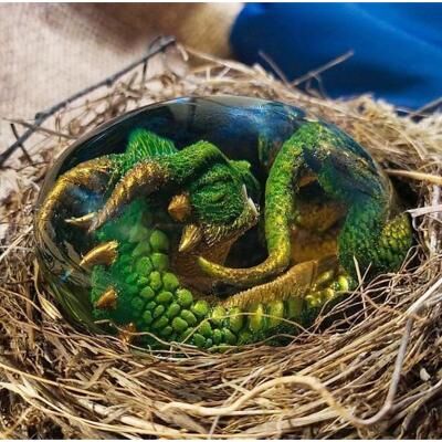 LightInthebox Lava Dragon Egg, Dream Crystal Transparent Dragon Egg, Dragon Egg Crystal, Dragon Statue Decor, Crystal Transparent Lava Dragon Egg Resin Handmade Sculpture Ornaments Souvenir