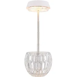 Tischlampe Tischleuchte Nachttischleuchte LED Touchdimmer Edelstahl Glas H 28 cm