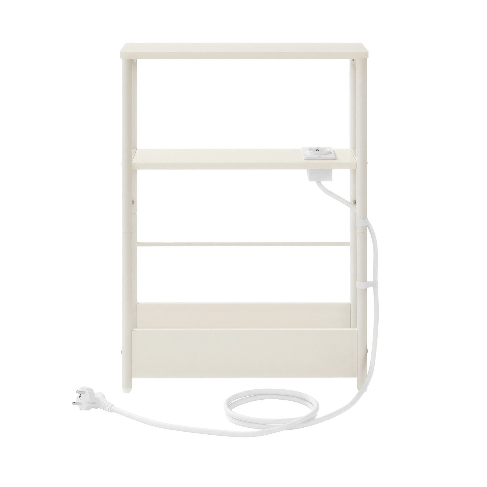 VASAGLE Schmaler Sofatisch mit 3 Ablagen, Nachttisch mit Zeitschriftenhalter, für Schlafzimmer LETB35335W02