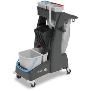 Numatic Reinigungswagen MultiMatic MM 4, Systemwagen, mit Presse, Müllsackhalter & 4 Eimern 2x 4, 15 & 17 Liter