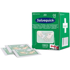 Salvequick Wundreinigungstücher 3237, alkoholfrei, 11 x 12cm, einzeln steril verpackt, 20 Stück