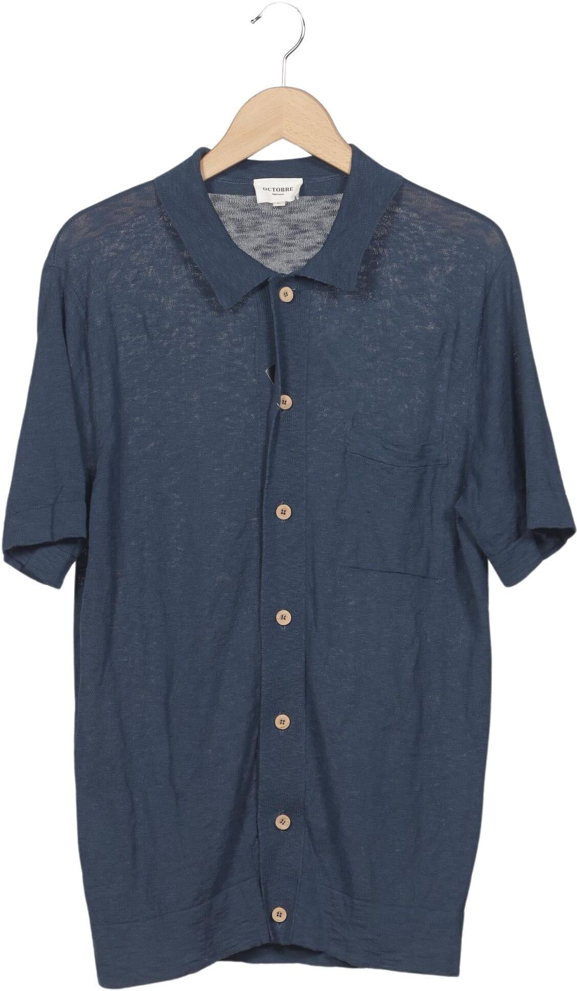 Octobre Editions Herren Hemd, Marineblau, Gr. L, Baumwolle - Second Hand