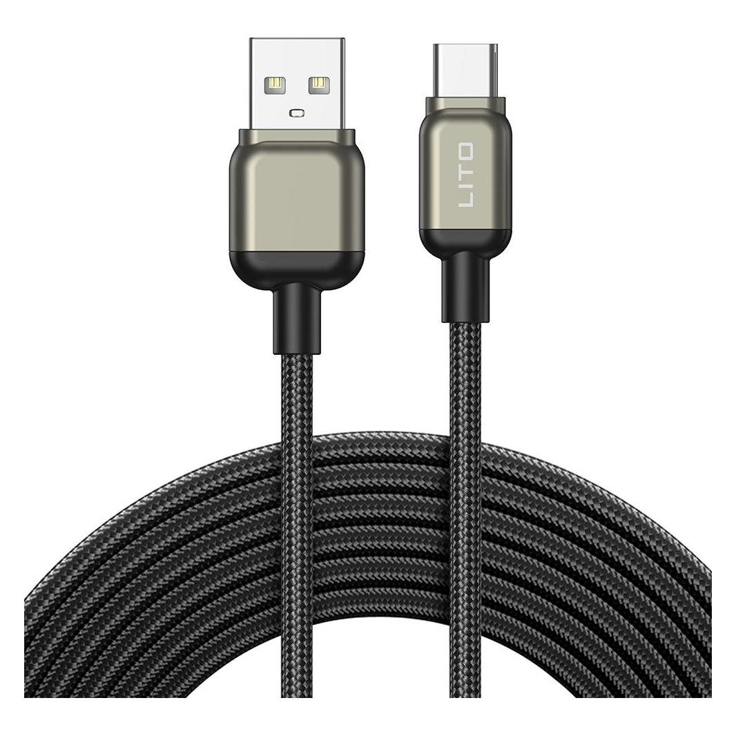 Lito - Data Cable (LD17) - USB to Type-C, Fast Charging, Braided Nylon - Black (61003419)