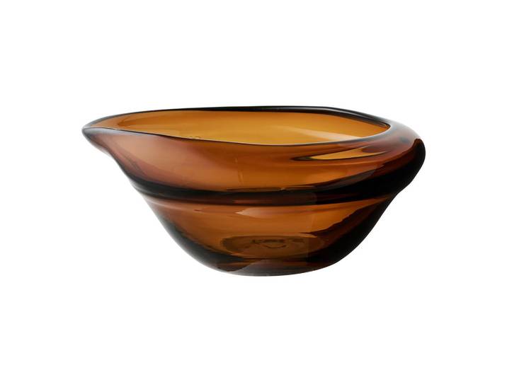 Dekoschale Bowl, Braun, Glas, organisch, 26x29x11 cm, Dekoration, Dekoschalen