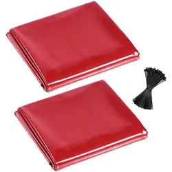 VEVOR 2er-Pack Schweißvorhang, 1740x2340 mm Schweißschutzwand, flammhemmende Vinyl-Schweißschutzwand mit 6-stufigem UV-Schutz für Werkstatt-/Industrieeinsatz, Rot (Ohne Rahmen)