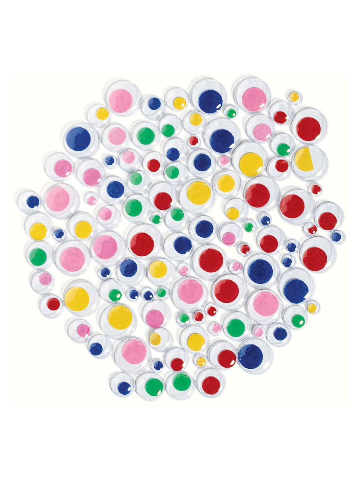 Colorations - Self-adhesive Colored Sticky Eyes 100 pcs.