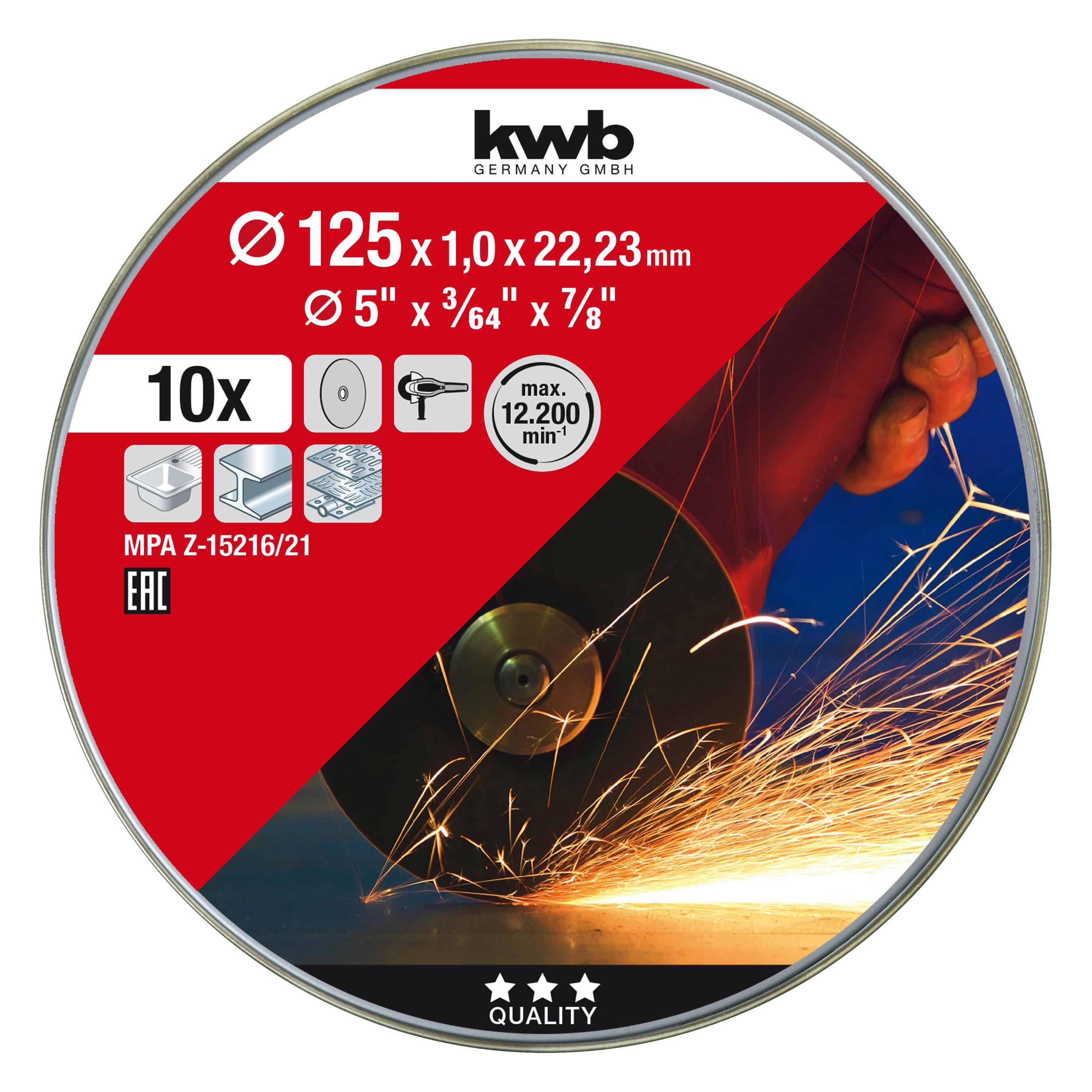 kwb 10 Dünntrennscheiben 125x1,0 Dose (712022)