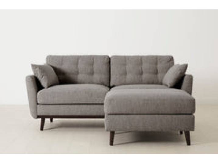 Model 10 Zweisitzer Sofa mit Hocker, Schattengrau