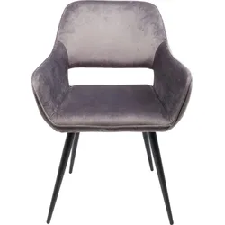 2er-Set KARE DESIGN Stuhl San Francisco Stoff Grau Dunkelgrau