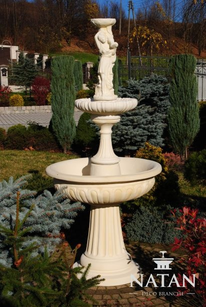 Springbrunnen Garten Teich Brunnen 199cm Steinbrunnen Gartenbrunnen Fontaine