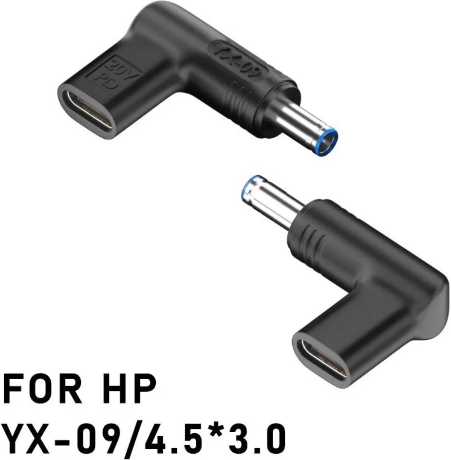 INF 2er-Pack USB-C Buchse auf 4.5x3.0mm Stecker 20V Winkel PD Trigger Adapter, 100W