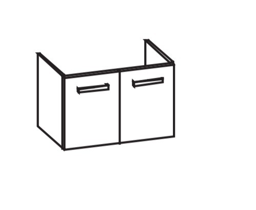 Artiqua 411 Waschtischunterschrank für Durastyle 232080,232580,232680, Sangallo Grau quer, 411-WU2T- 411-WU2T-D41-7152-432