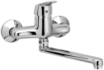 Herzbach Kappa Küchenarmatur 50114000101 chrom, Auslauf 200 mm, Wandarmatur