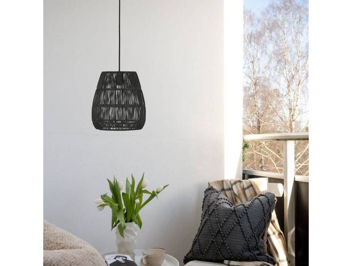 PR Home Saigon Außenhängelampe schwarz Ø28cm Kabel 2,5m Saigon, dimmbar, schwarz, Kunststoff