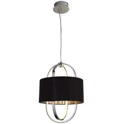 Hängelampe Esstischleuchte Pendellampe chrom LED Wohnzimmerlampe Textil schwarz