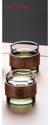 Inspired Finds Magnetic Tea Separation Glass Teapot With One Click Water Control And Wooden Handle 4pcs Grey 5.07fl Oz