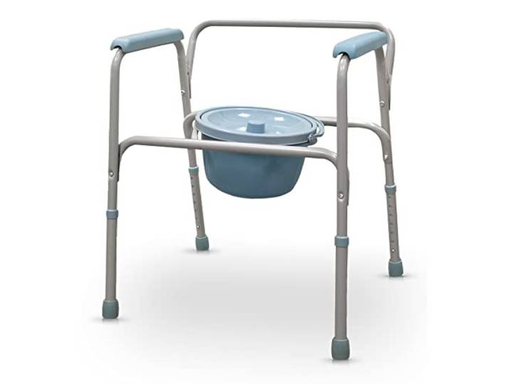 Quirumed Toilettenstuhl für technische Hilfsmittel, WC-Stuhl, Aluminium, PVC, höhenverstellbar, mit Abnehmbarer Toilette, für ältere Menschen, für Behinderte