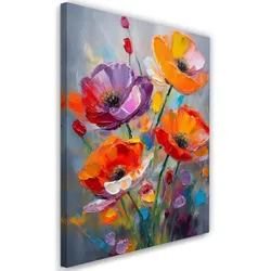 WANDBILD mohnblumen in farbe gemalt