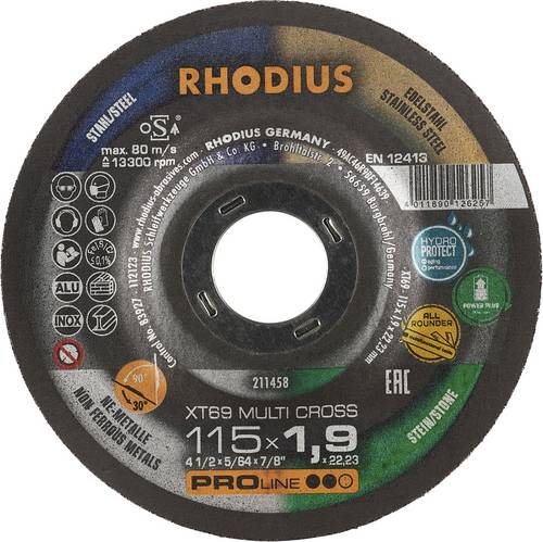 Rhodius XTK69 MULTI CROSS 211458 Trennscheibe 25 St. Fliesen, Keramik, NE-Metalle, Stein, Stahl, Edelstahl, Guss, Holz