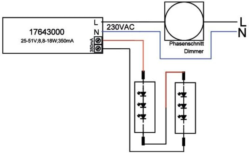 brumberg LED-Konverter 350mA Phasendimmbar 17643010)