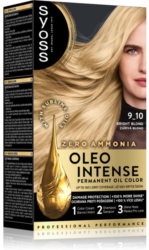 Syoss Oleo Intense Permanent-Haarfarbe mit Öl Farbton 9_10 Bright Blond 1 St.
