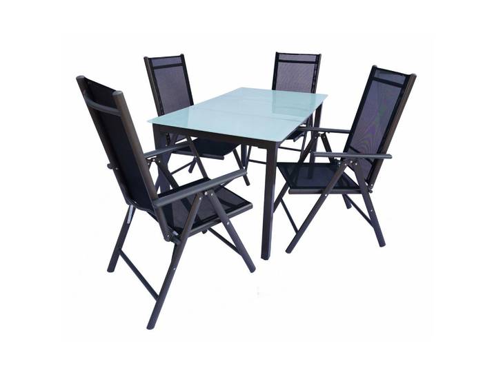 Gartentischgruppe 5-tlg. aus Aluminium