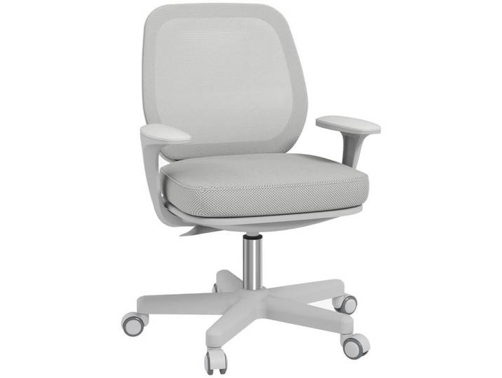 Shopentra Drehstühle ergonomisch Drehfunktion höhenverstellbar Grau, Metall, 48x94.5x55 cm, Büromöbel, Bürostühle, Drehstühle