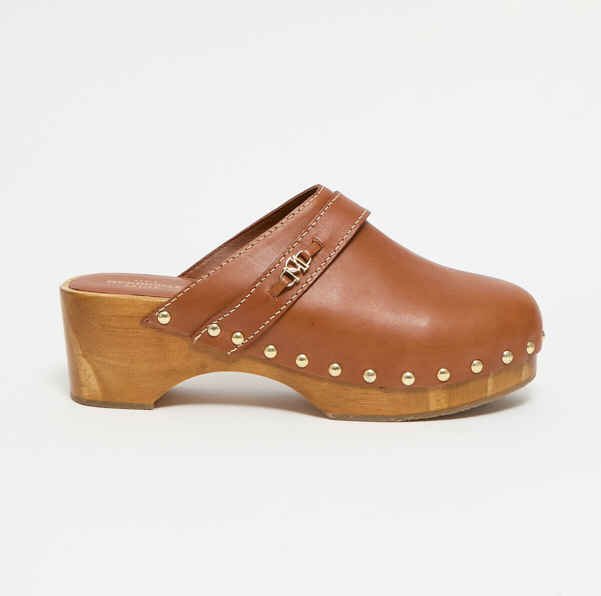 PETITE MENDIGOTE Sabots en cuir, CARAMEL