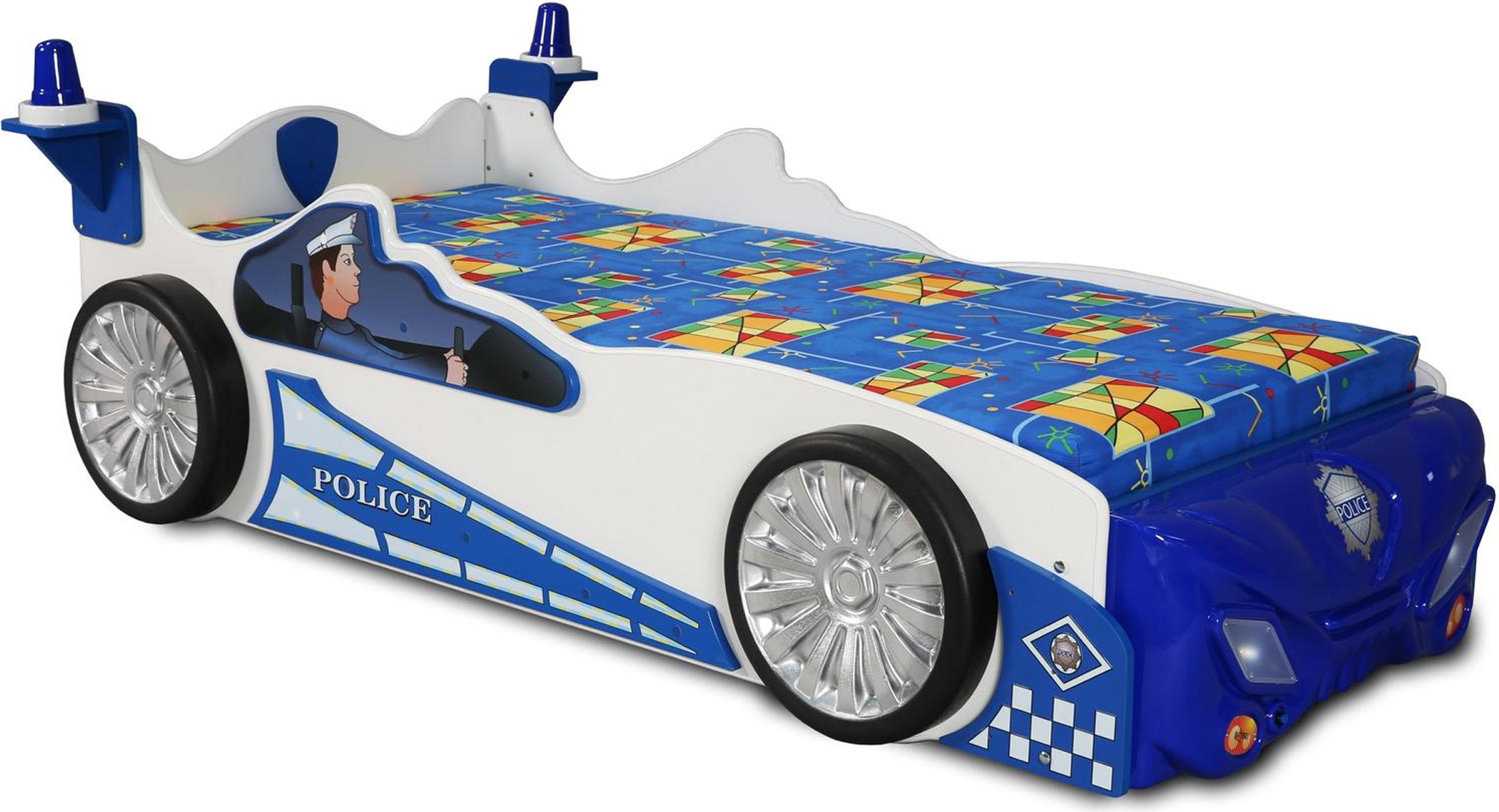 Schlafzimmer Kinderbett Betten Kinder Zimmer Polizei Auto Kindermöbel + Matratze