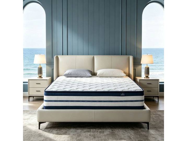 Matelas 140x190 cm Épaisseur 28 cm Certifé Oeko-TEX Respirabilité et Anti-acariens Confort Ferme Sommeil Profond