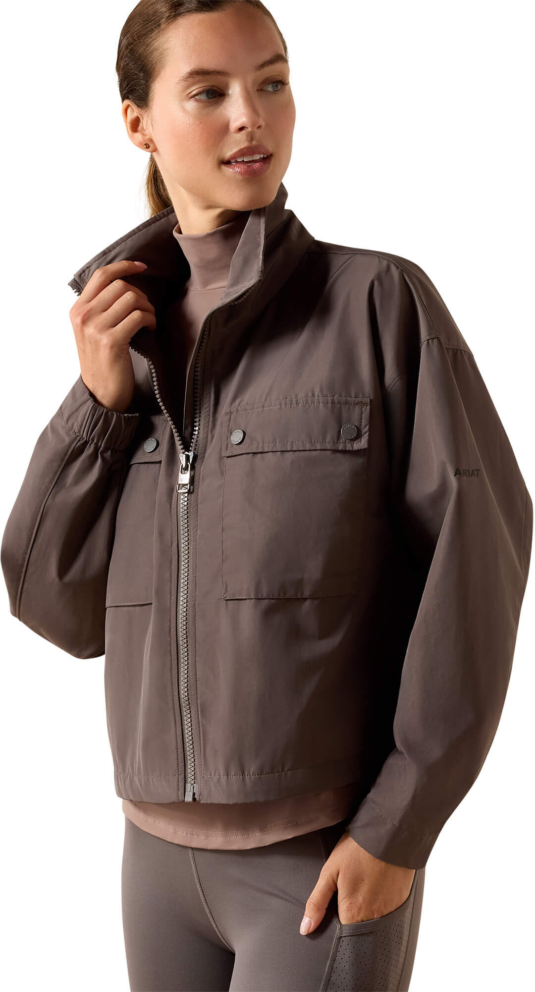 Women's Breathe X Jacket in Plum Grey, Size: Large by Ariat