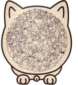 Uplifted Finds 135 Piece Cat Wooden Jigsaw Puzzle   Unique Irregular Shape Game   Creative Gift For Cat Lovers & Home Decor d