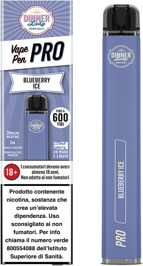 Dinner Lady Blueberry Ice Vape Pen Pro Usa E Getta - 600 Puff