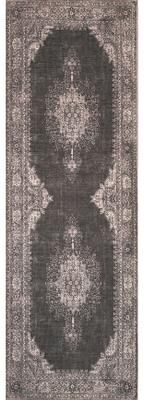 Domani Grove Machine Washable Distressed Grey Medallion Area Rug