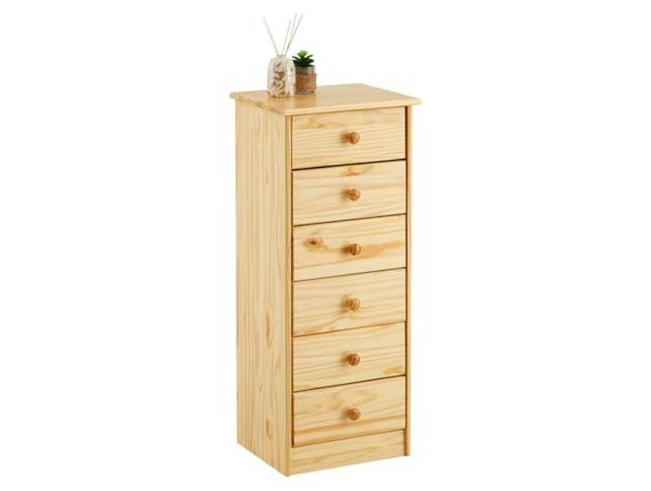 IDIMEX Kommode Hochschrank Anrichte Rondo, 6 Schubladen, Kiefer massiv, Natur lackiert