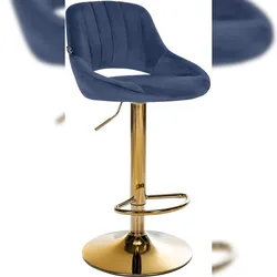CLP Barhocker Milet Samt blau/gold