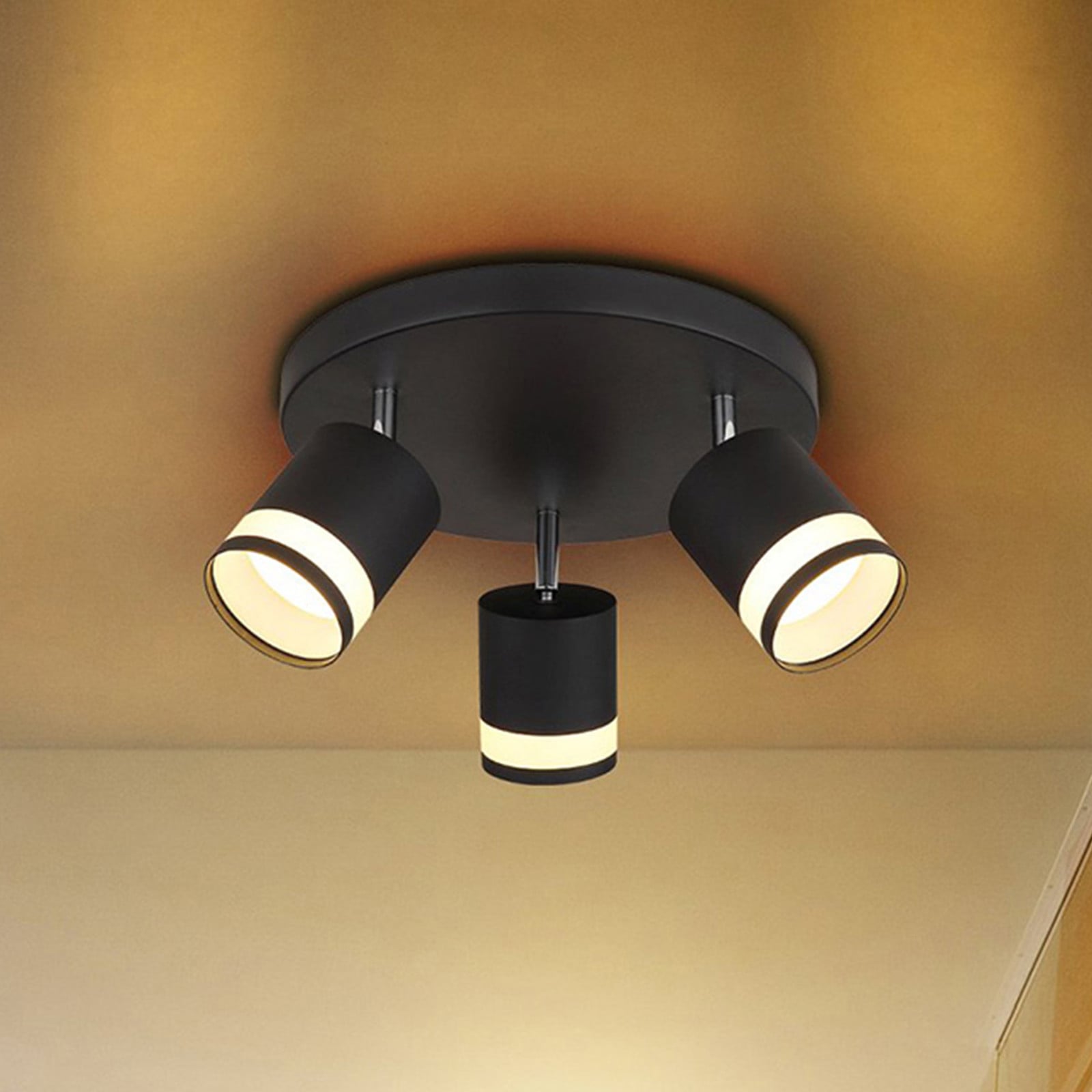 home24 LED-plafondlamp rond, zwart, Diameter: 30 cm