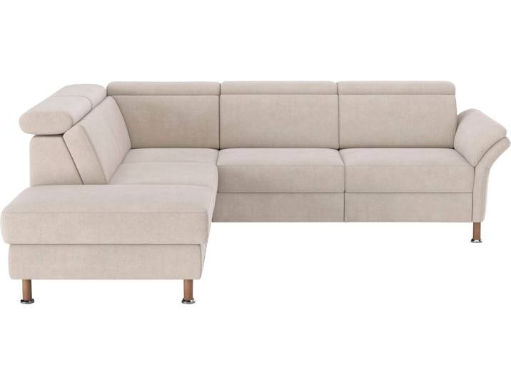 Ecksofa, Beige, 259x227 cm, 100% Polyester, Relaxfunktion, Klassisch, Home-affaire