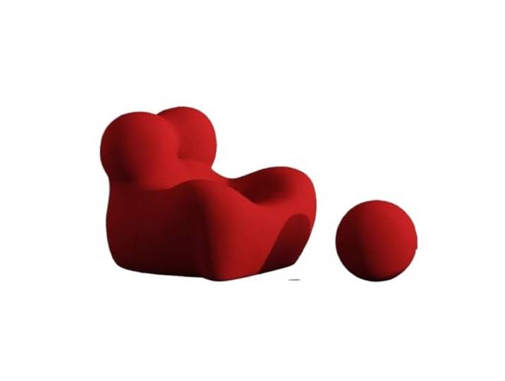 jinjindian Komprimierter Lounge-Sessel – Einzelsofa aus technischem Stoff Bequemer, einteiliger Schaumstoffstuhl, ideal for Entspannen und einfachen Transport.(Red)