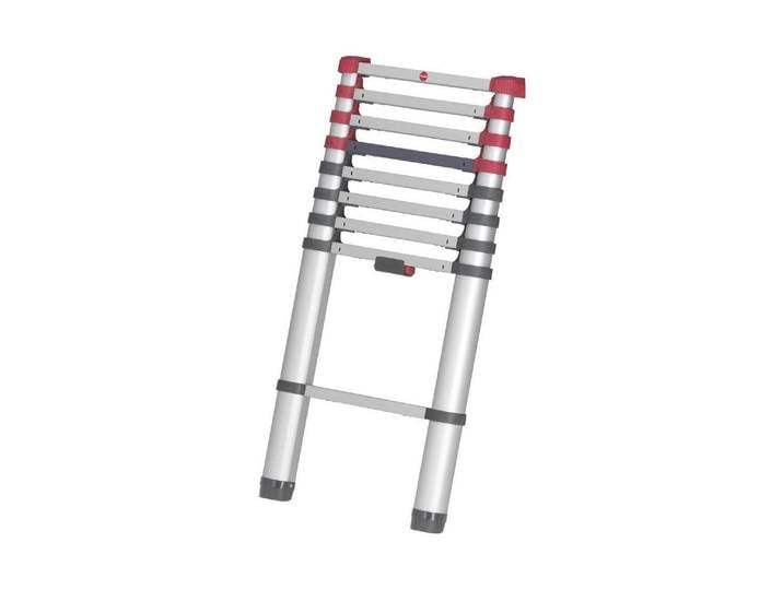 Anlegeleiter HAILO T80 Flexline 260 9 Stufen , rot (silberfarben, rot, schwarz), B:46cm H:94cm, Aluminium, Leitern, Anlegeleiter, Aluminium Sicherheits-Teleskopleiter