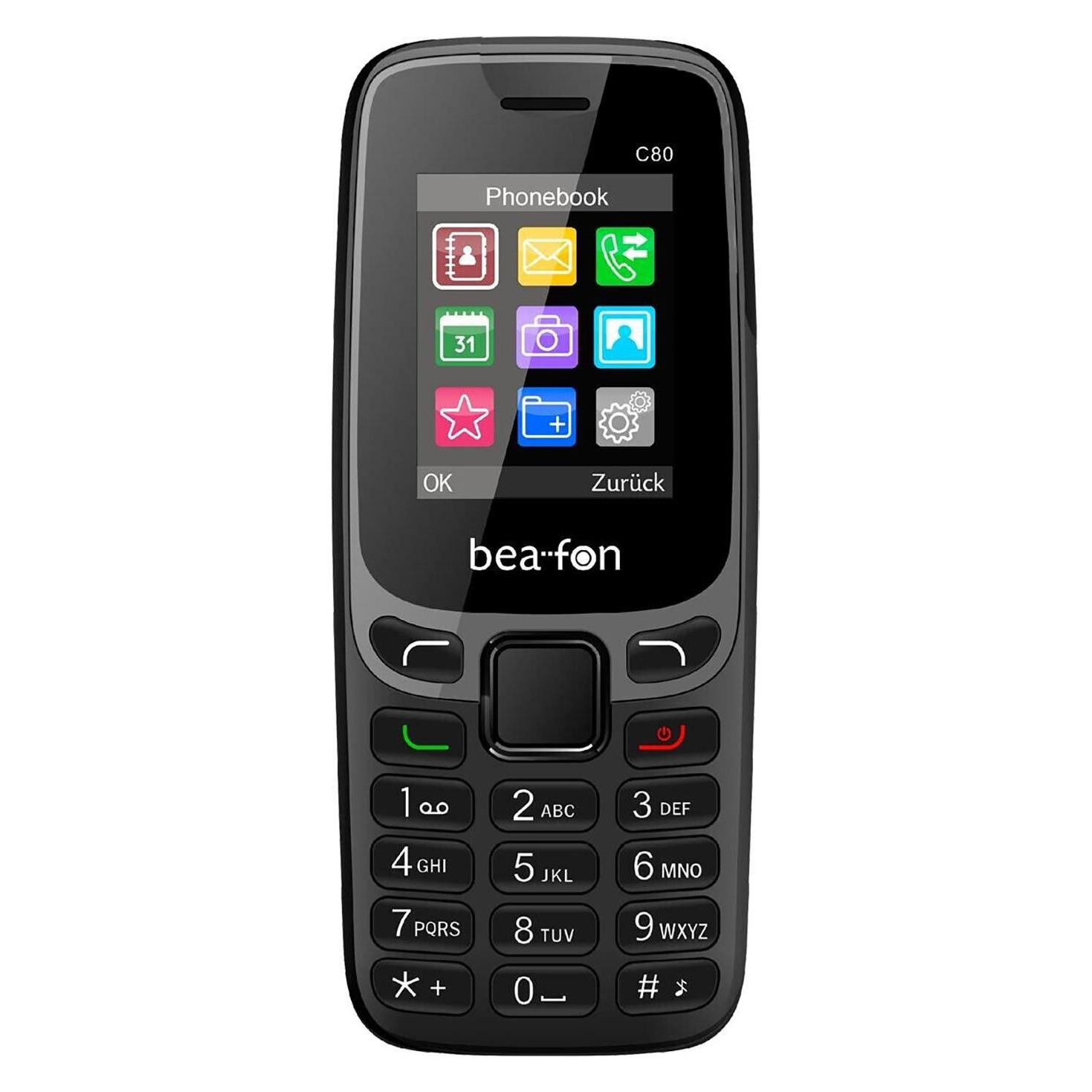 Bea-Fon C80 Classic Line, Handy, schwarz, Dual SIM (1.77", 0.30 Mpx) (C80_EU001B)