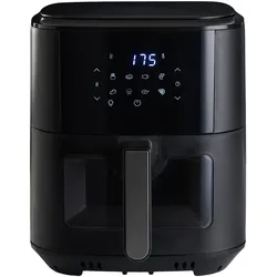 DESKI 613-401841 Digitale Heißluft Fritteuse 6,5 Liter, Großraum-Visual-Airfryer mit Sichtfenster, LED-Touchscreen, Lichtschalter, 1500 Watt, Schwarz