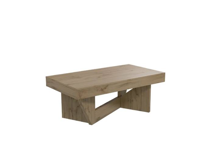 Table basse relevable effet chêne naturel