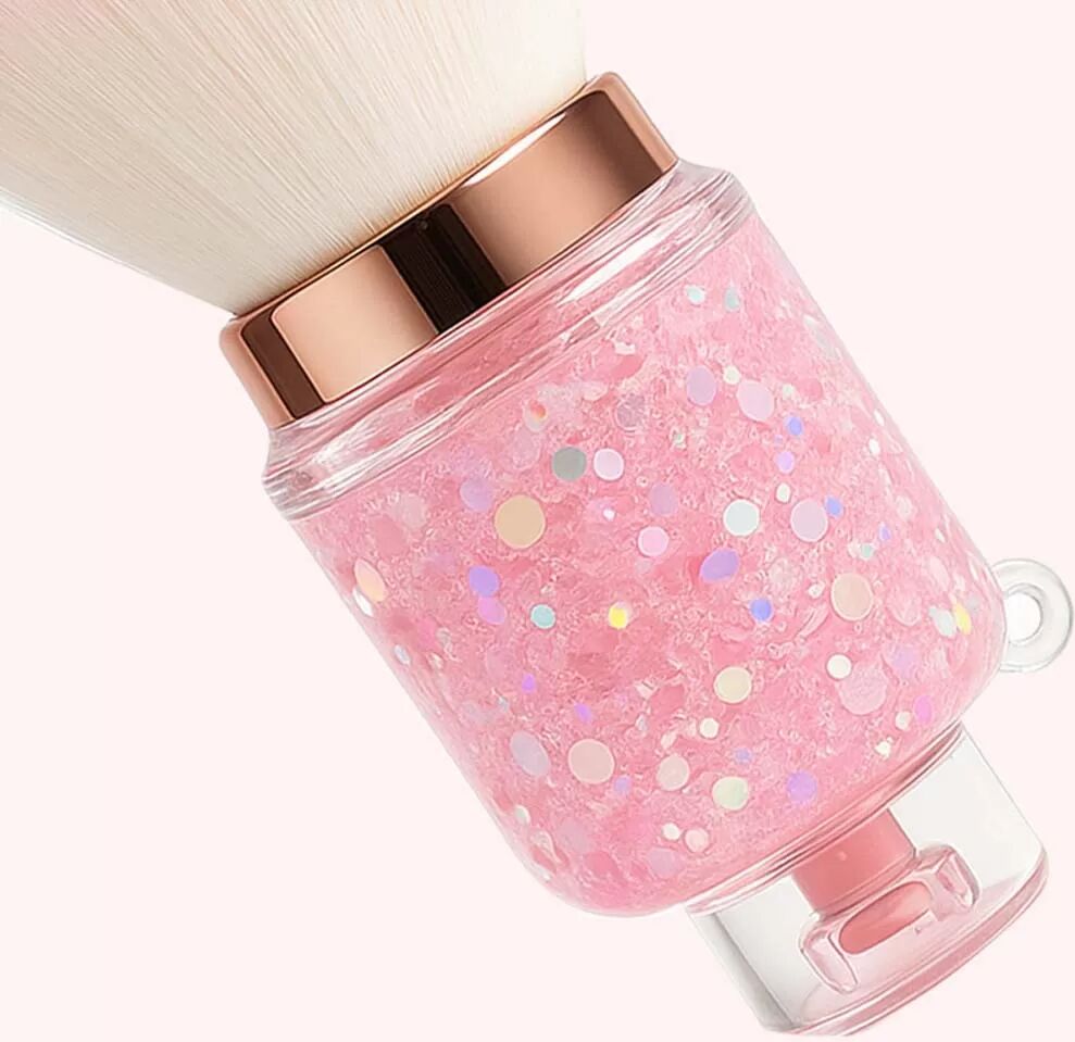 INF Pinceau Blush Style Réservoir de Gaz Cristal Rose - Outil de Maquillage Doux à Tête Champignon
