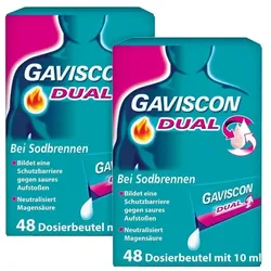 GAVISCON DUAL 500/213/325 Doppelpack 2X48X10 ml