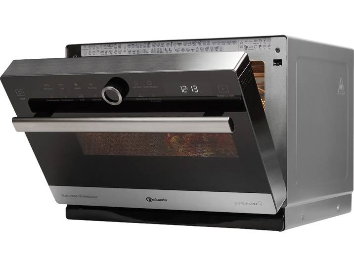 BAUKNECHT Mikrowelle MW 3391 SX , silber (edelstahlfarben), B:49cm H:37,3cm T:54cm, Mikrowellen, 5-in-1-Mikrowelle vereint Grill, Heißluft, Dampf und Crisp, Mikrowelle